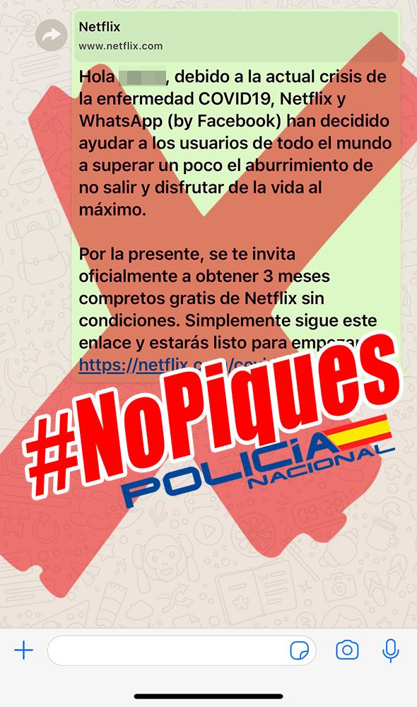 policia's tweet photo. 🚩¡¡No creas todo lo que te envían!!
¡¡No pinches enlaces sospechosos!!

Si dudas➡ recurre a la fuente oficial para verificar

#NoPiques 
#EsteVirusLoParamosUnidos https://t.co/6KUJwgiI6f
