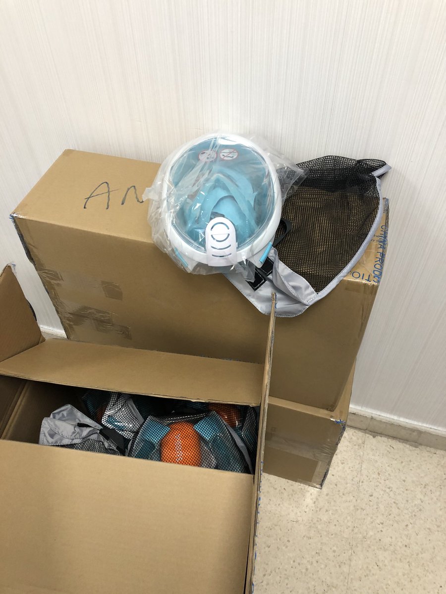 DECATHLON HA DONADO al Hospital Universitario La Moraleja, Servico se Anestesia 50 mascaras de buceo para hacer sistemas de cpap para ayudar a los pacientes de covid19. De esta manera podemos ayudarles, evitar ingresos en uci y acelerar su recuperación. GRACIAS, GRACIAS, GRACIAS