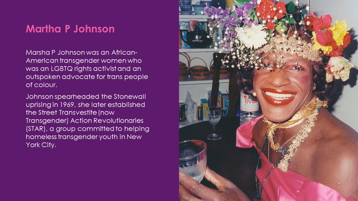 As we continue to celebrate International Day of Trans Visibility, here's a reminder of one of our posts from LGBT History Month In February, celebrating the wonderful #MarshaPJohnson #TDOV2020 #TDOV
