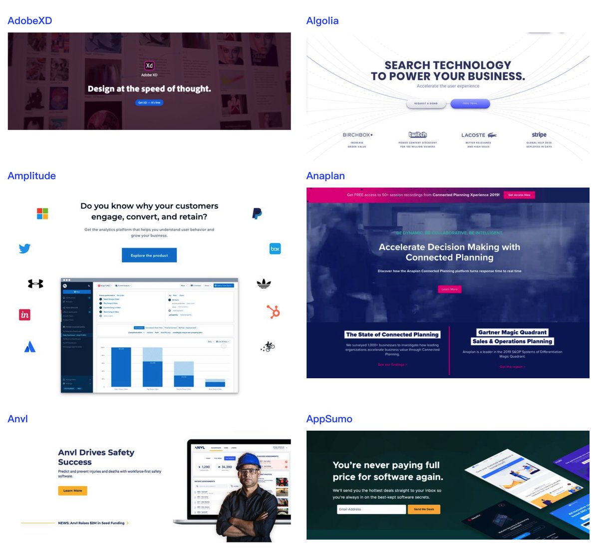 SaaS Pages 收集很多 SaaS 产品的网站设计案例，按导航栏、主页首屏、特性介绍、CTA 来分类，案例非常丰富，并且每个分类下。链接：saaspages.xyz