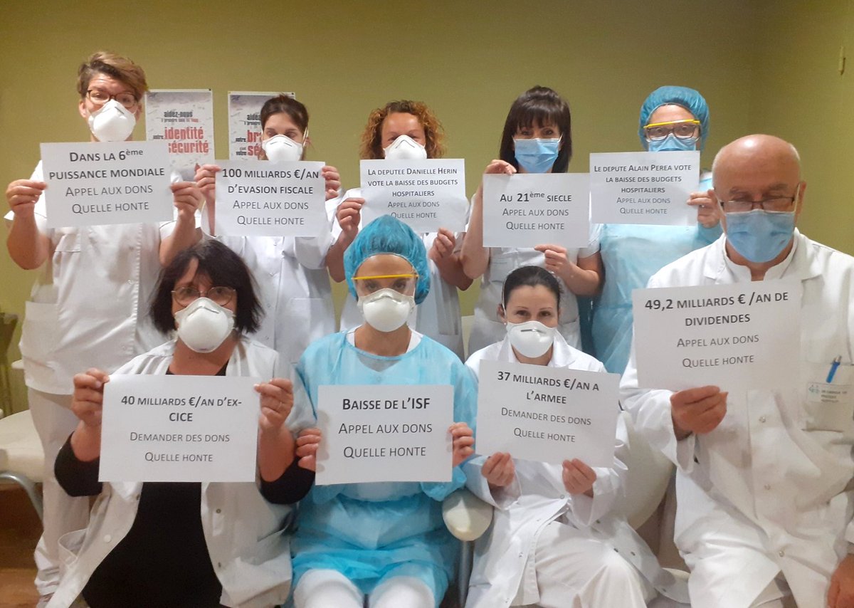 ContreAttaque_'s tweet photo. Le personnel soignant de l'hôpital de Lézignan a un message. https://t.co/SxM5TNzadu