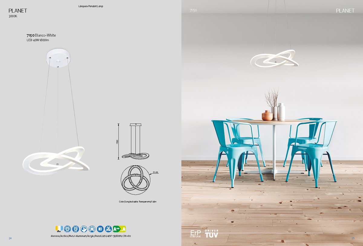 mantraco's tweet image. PLANET 🌍
3000K
#NOVEDADESFUSION2020 
6ª
Lámpara
7150 Blanco-White
LED 40W 1800lm
Aluminio//Metal-220-240V~ 50/60Hz CRI ≥80
💡 #spaindoesdesign #design #interiorsfromspain #somoslighting #lighting #light #lightingdesign #iluminacion #interiordesign #productdesign #spainde