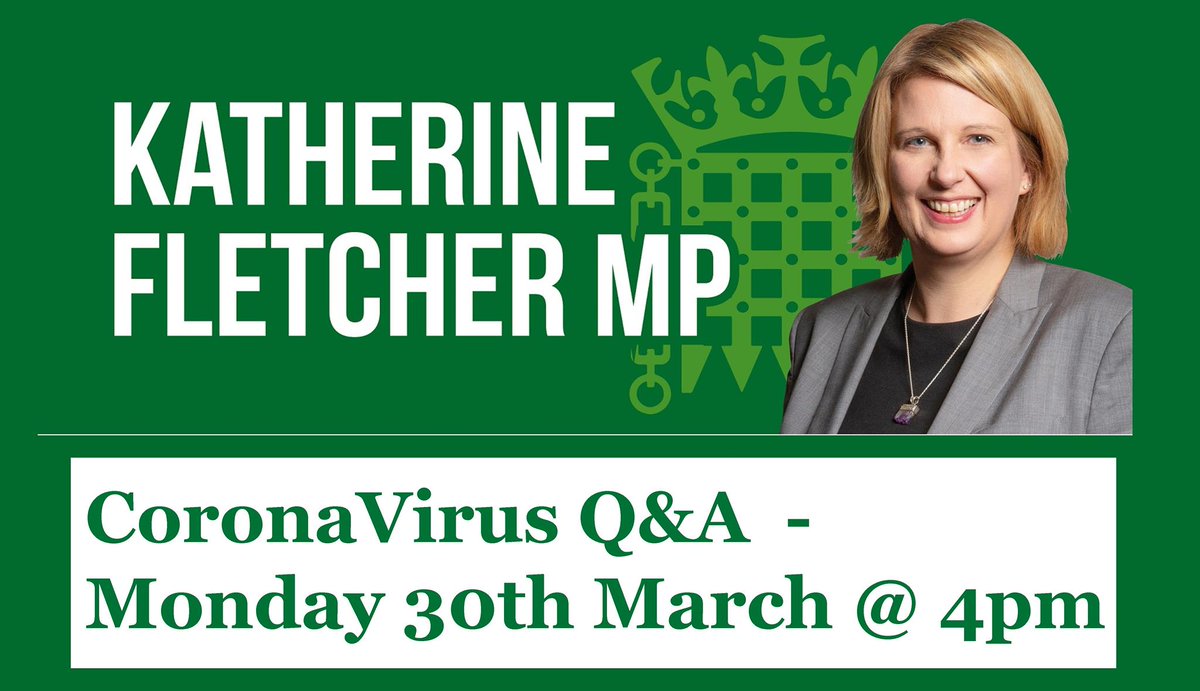 Cllr_Mike_Green's tweet photo. Do you have any questions about #Coronavirus #Covid19? If you live in the South Ribble constituency, why not direct these to our MP @Fletch_1976 in her live chat at 4pm today. For further details, please see: https://t.co/2HkO067Ul7 https://t.co/XE2cB7va3j