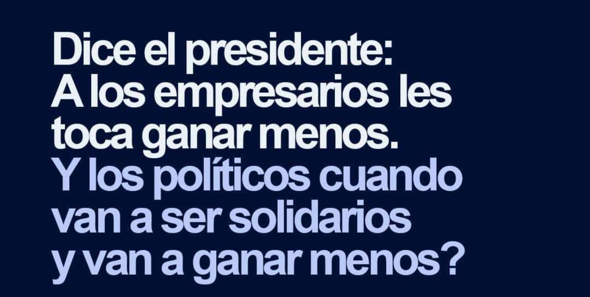 #PoliticosBajenseLosSueldos por qué la de ellos no se toca nunca??? Se viene la hiper <a href="/JMilei/">Javier Milei</a> ? <a href="/LibertarioPais/">Franco</a> <a href="/GloriaAlvarez85/">Gloria Álvarez</a>