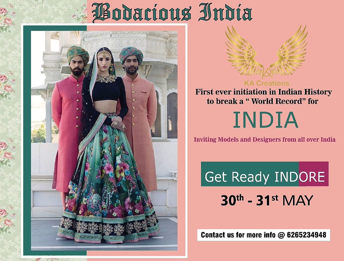 peroscopemedia's tweet photo. First ever initiation in Indian history to break a “world record” for India.
➡️Call – 6265234948, 7777055277, 7830911277, 9755276790, 7772939999
.
#kanishkAditCreations(KA) #Bodacious© #bodaciousIndia #longestfashionrunway #36hrsRunway #modelsdoitbetter #makeup #beauty #modelling https://t.co/m2KCgko3Qk