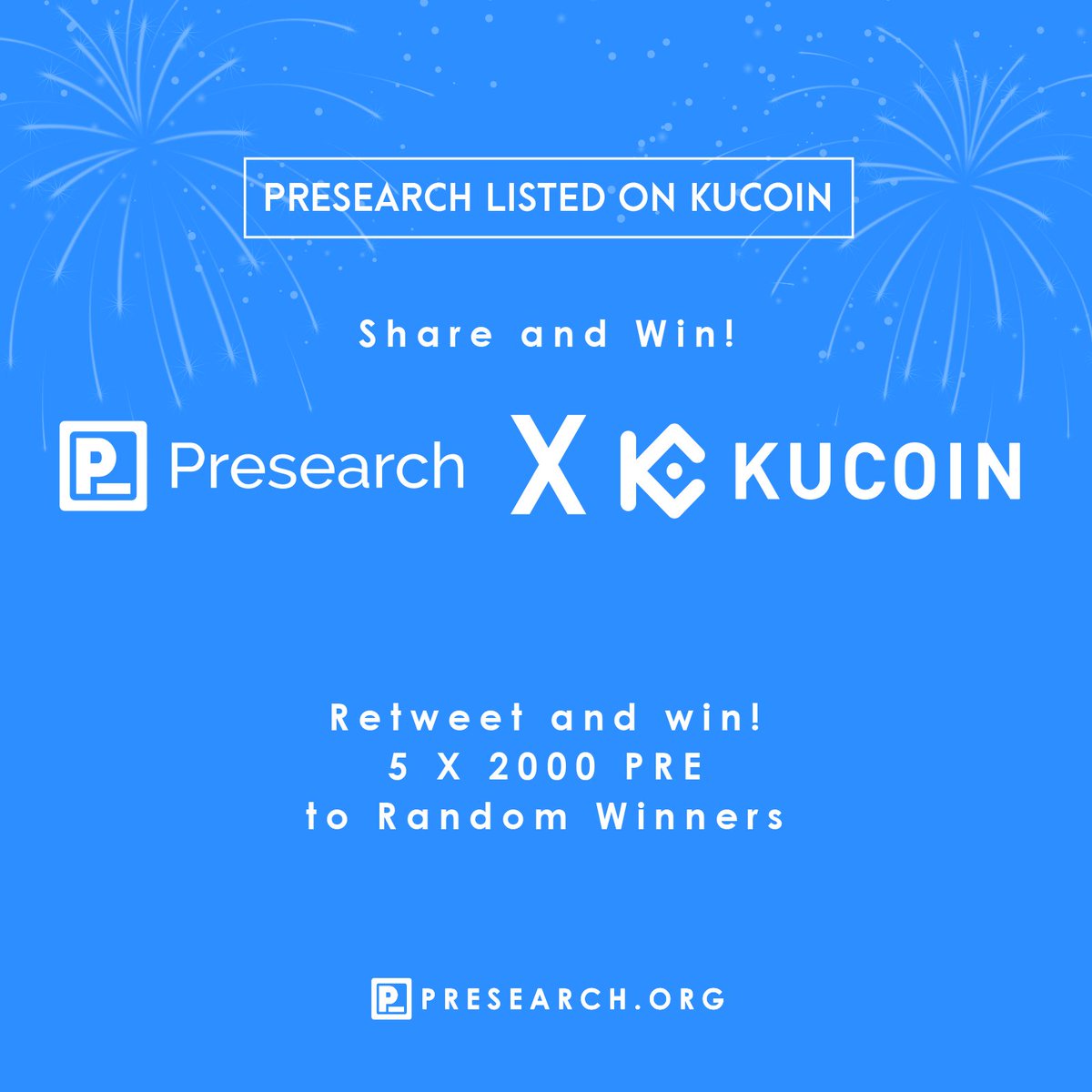 presearchnews's tweet image. Did you guess it right?
Presearch (PRE) gets listed on KuCoin!

Share &amp;amp; Win!
5x 2,000 PRE to random people that retweet this 🙌🏼

Stay tuned for more news!

Details at: kucoin.com/news/en-pre-ge…

Become a registered user for free at: presearch.org