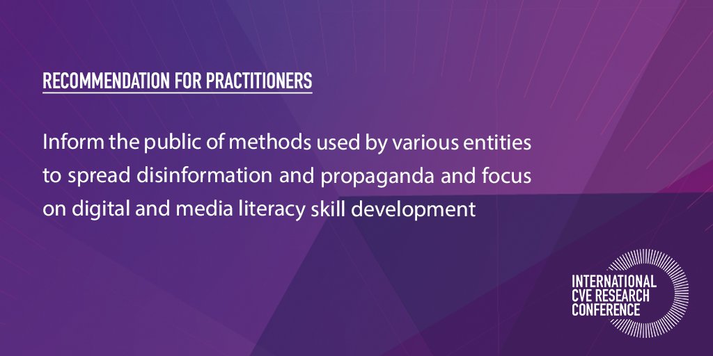 Hedayah_CVE's tweet photo. 'Looking Ahead: Recommendations for #PCVE Policy, Programs and Research' from #CVE2019 lists key recommendations for practitioners on leveraging technology, media and AI in #PCVE https://t.co/mPJIvCrNt0 https://t.co/n2KPEOlJ9M