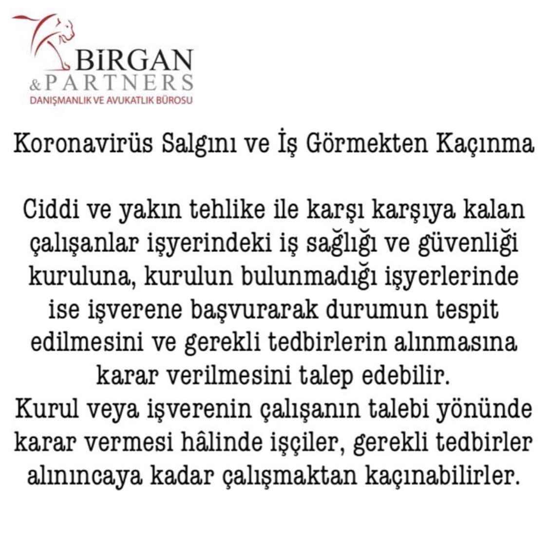 birganpartners's tweet photo. #covid19 #koronavirüsü #coronavirus #işhukuku #işkanunu #uzaktançalışma #pazartesi #Corona #COVID2019 #Covid_19 #StayHome https://t.co/02nNUpPtPV