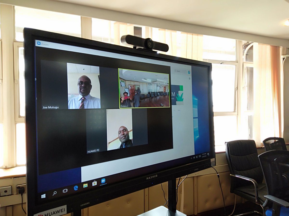 TransportKE's tweet image. @TransportKE has partnered with @Huawei Kenya to institute measures aimed at curving the spread of COVID-19. Huawei has donated video conference equipment to 5 state departments, along with a thermal scanner. This equipment will obviate the need to attend meetings in person.