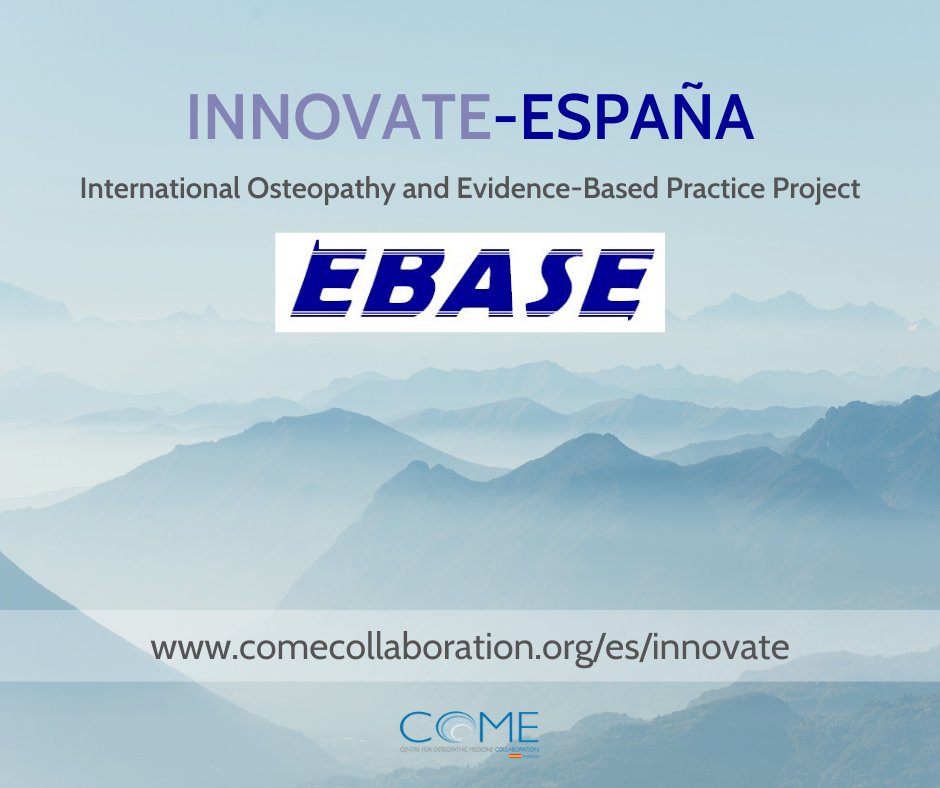 ATENCIÓN! Nos complace anunciar que la semana que viene (6 de Abril) iniciamos en España el proyecto INNOVATE para el cual requerimos la COLABORACIÓN DE TODOS los #osteopatas de España. Tanto participando en él como en su difusión. + info en nuestra web: comecollaboration.org/es/innovate