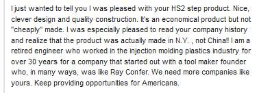 Here's an email we received yesterday. #BuyAmerican