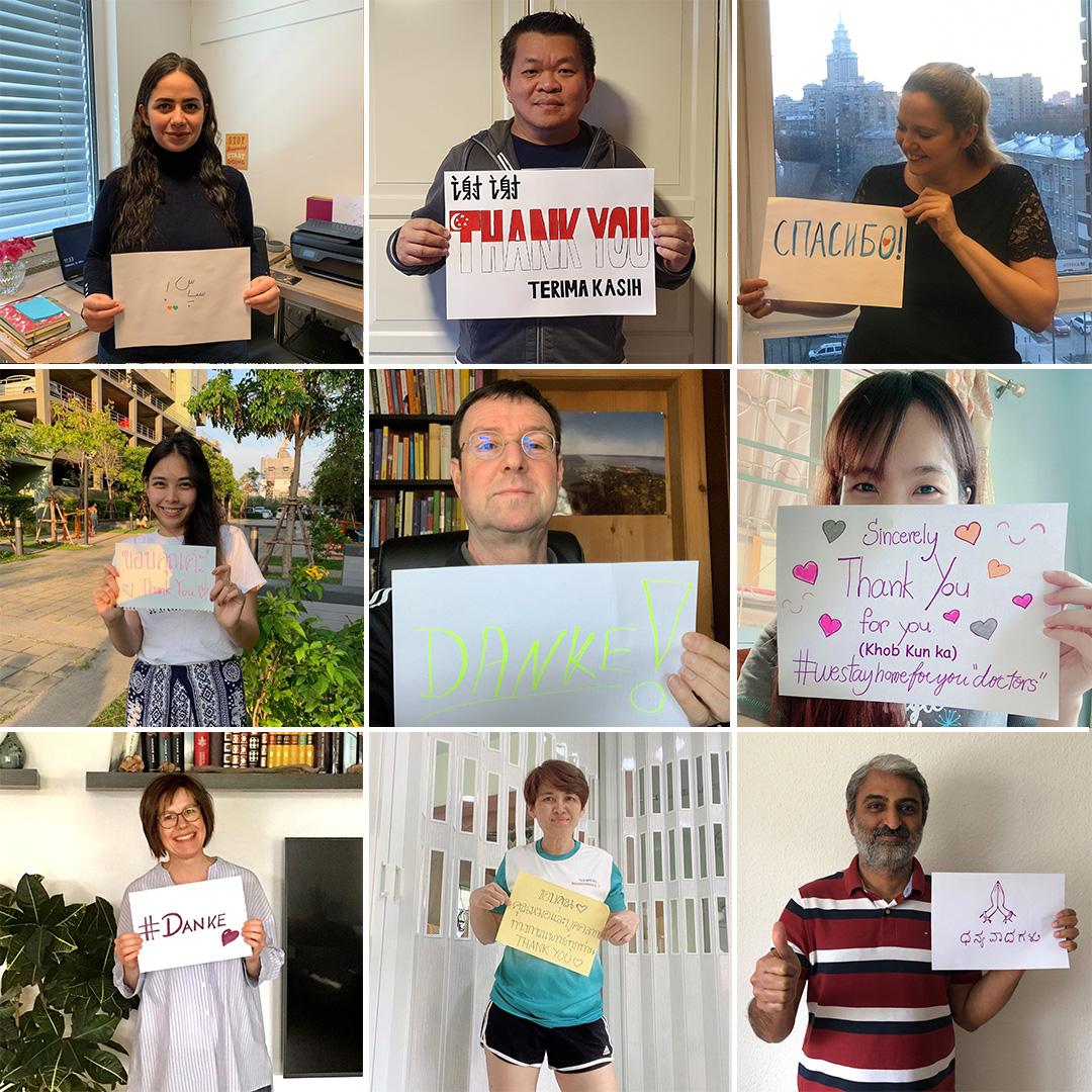 SiemensHealth's tweet photo. This #doctorsday our colleague's message to those on the frontlines of the #COVID19 pandemic is simple: Thank you! 👩‍⚕️👨‍⚕️ https://t.co/ci3LZ1TJtM