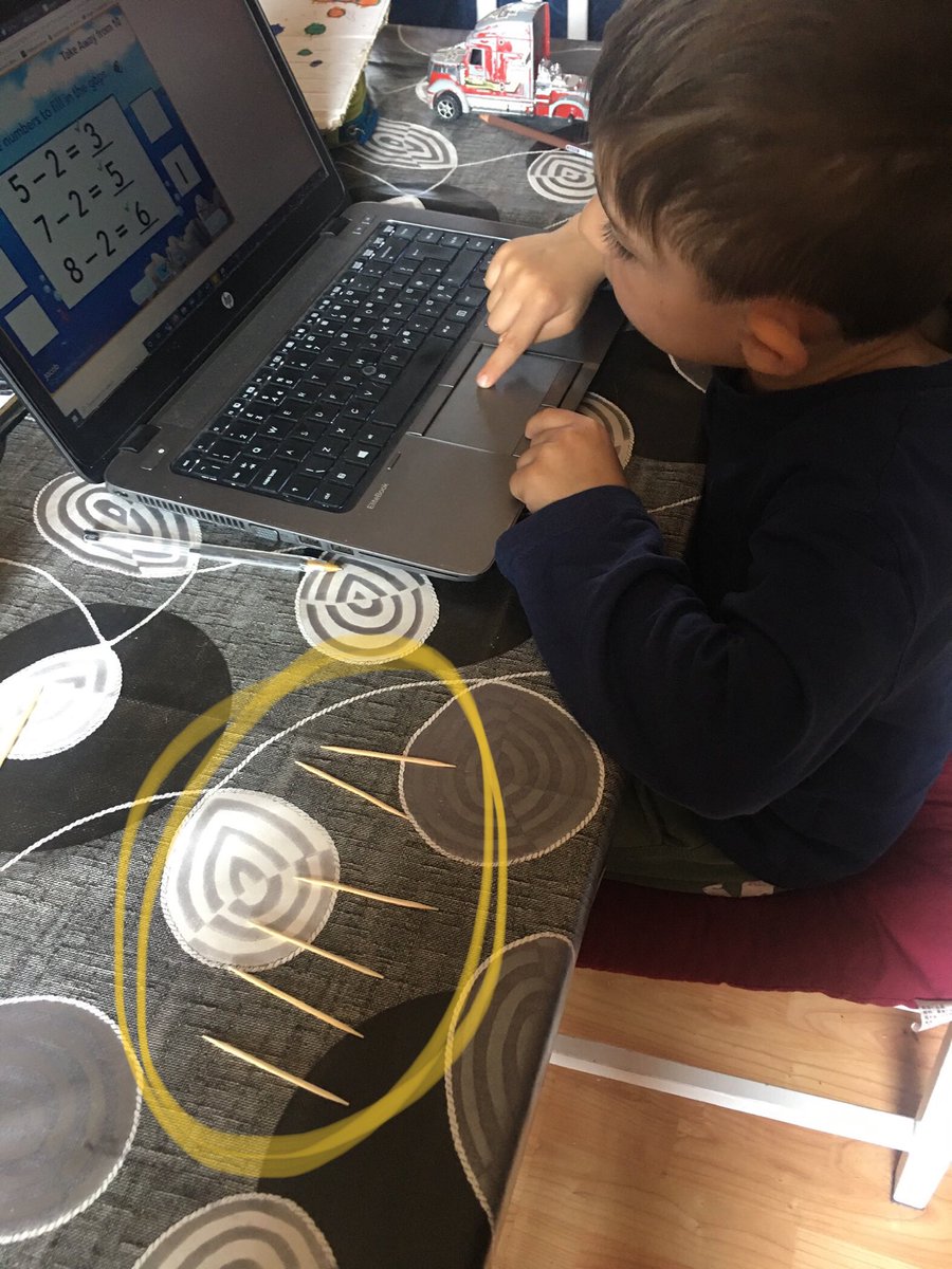 Tasteinwine's tweet photo. Jacob from moonbeams donning some math. #toothpics are great help โฆ@barnsoleschoolโฉ #lockdown #homeschooling https://t.co/d3ky8oO4jX