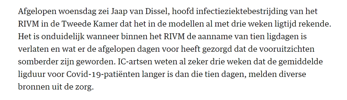 Waarom rekende <a href="/rivm/">RIVM</a> zich tot gisteren 'rijk' met niet-realistische 'positieve' scenario van 10 dagen #ligduur? Van China &amp; Italië al weken bekend dat #ligduur op IC 3+ weken is. #iccapaciteit #dtf #coronavirus