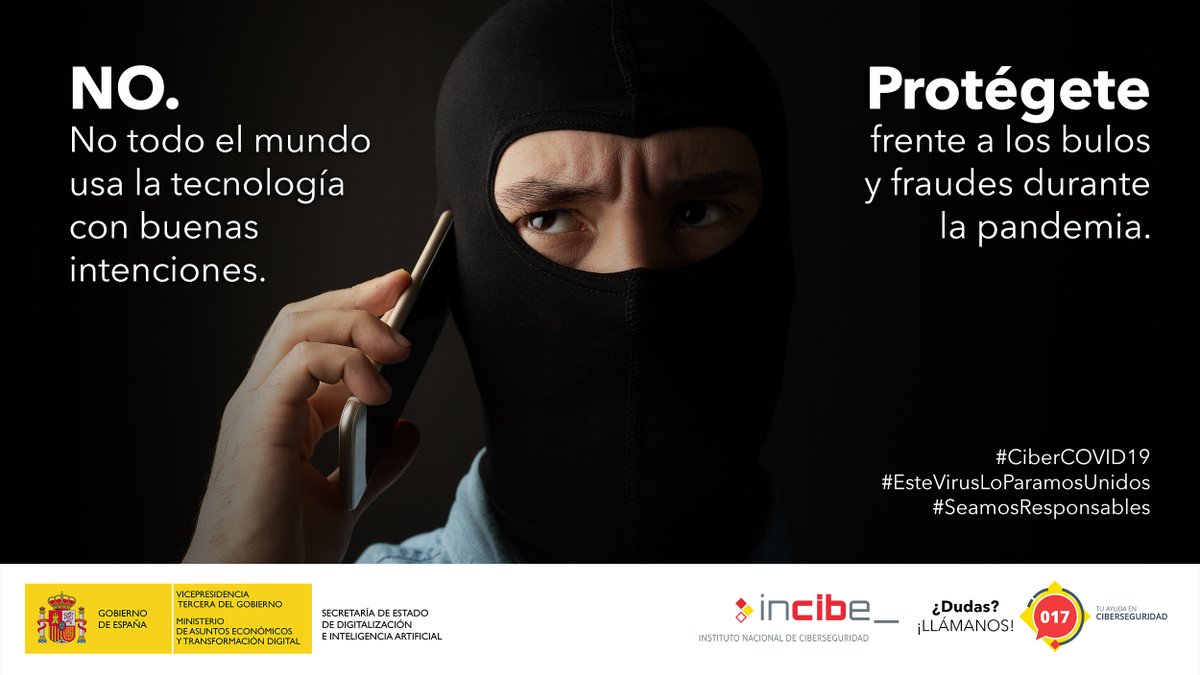 INCIBE's tweet image. Ponle freno a los bulos y fraudes sobre el COVID19 en la red y #STOPbulos. 
#CiberCOVID19
#EsteVirusLoParamosUnidos
#SeamosResponsables

✅ Buenas prácticas para detectar y prevenir bulos osi.es/es/actualidad/…