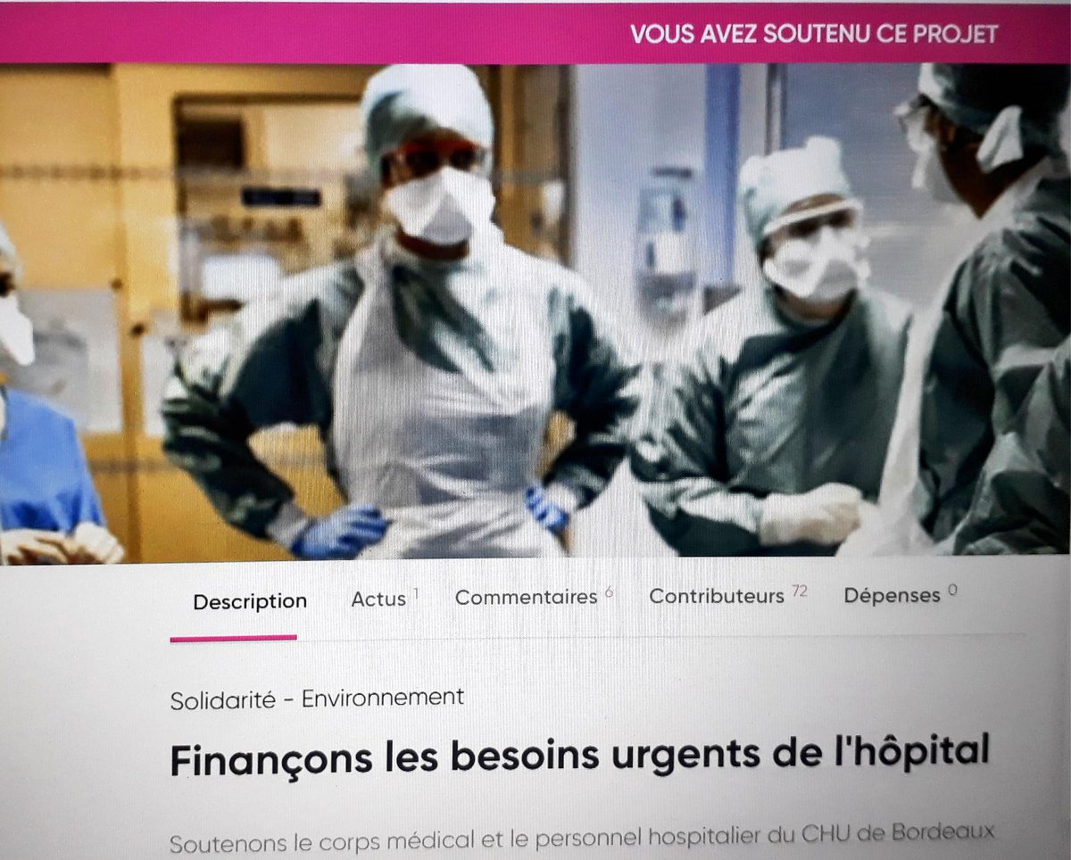 Le Cmso avec les soignants.  Ensemble sur nos territoires avec Teamstarter  :  nous pouvons aider ! Première semaine de campagne #SolidariteCOVID19 <a href="/WeAreArkea/">WAA|Actus</a> <a href="/teamstarterapp/">teamstarter</a> <a href="/arkea360/">🅰️rkéa 360°</a> <a href="/CMSudOuest/">CMSudOuest</a>