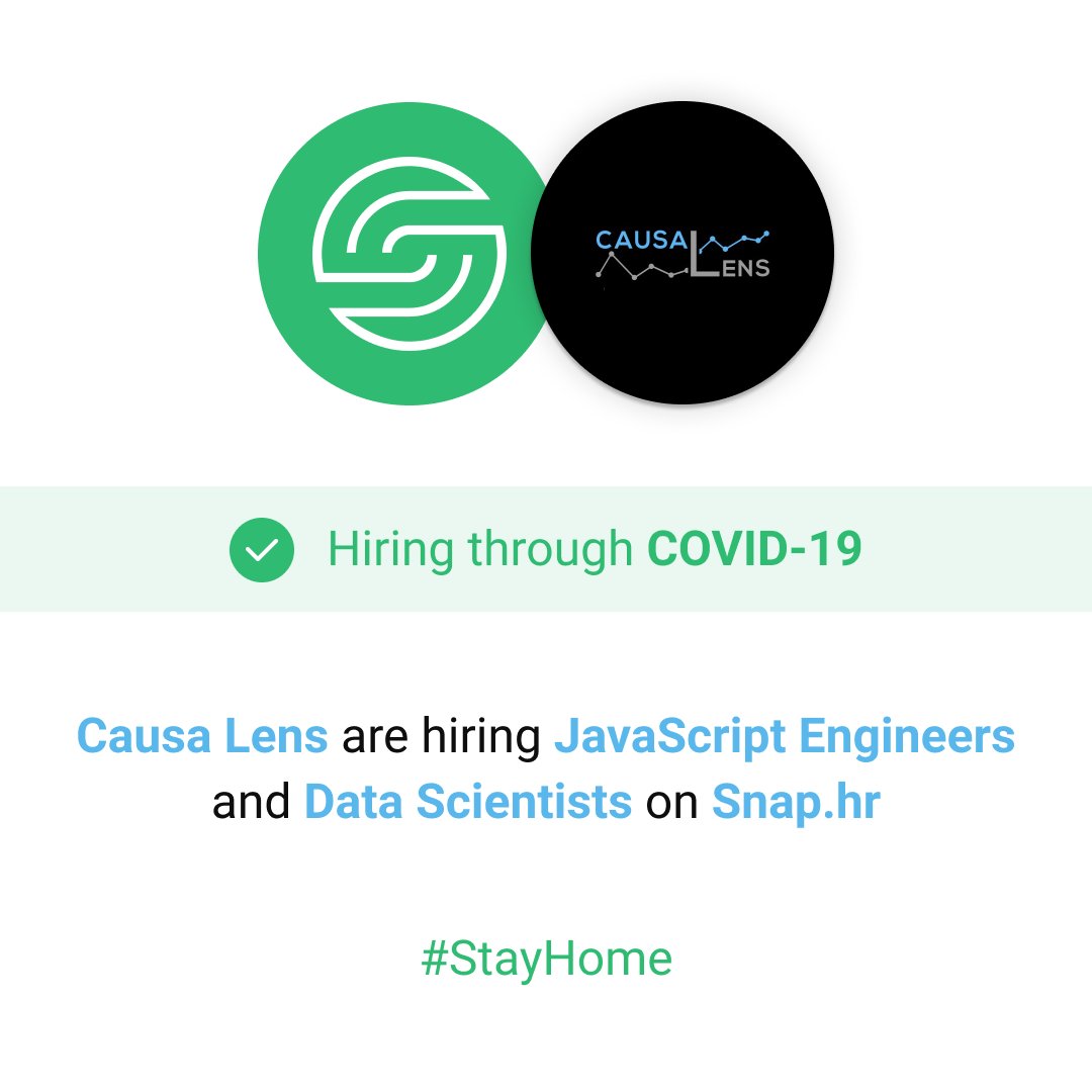 snap_hr's tweet photo. @CausaLens leads causal AI research. Their technology transforms organisations by autonomously discovering valuable insights that optimise business outcomes. 

Hiring #javascript #developers and #datascientists on https://t.co/WItDPOiAWE through#covid_19 - https://t.co/8YvpmLbXLd https://t.co/JDqQufY9Pm