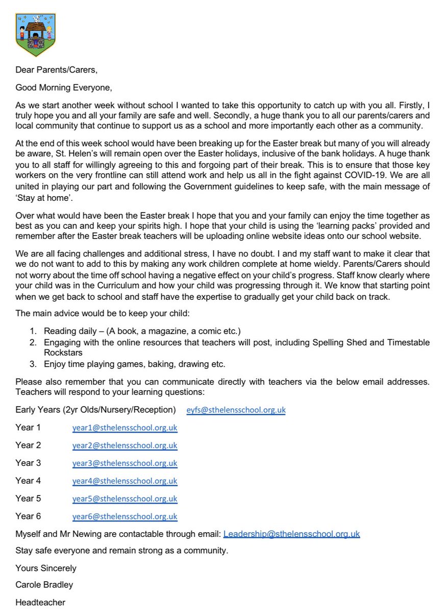 StHelensHpool's tweet photo. Attention parents/carers. Latest COVID-19 update https://t.co/tXOQsI8v8A