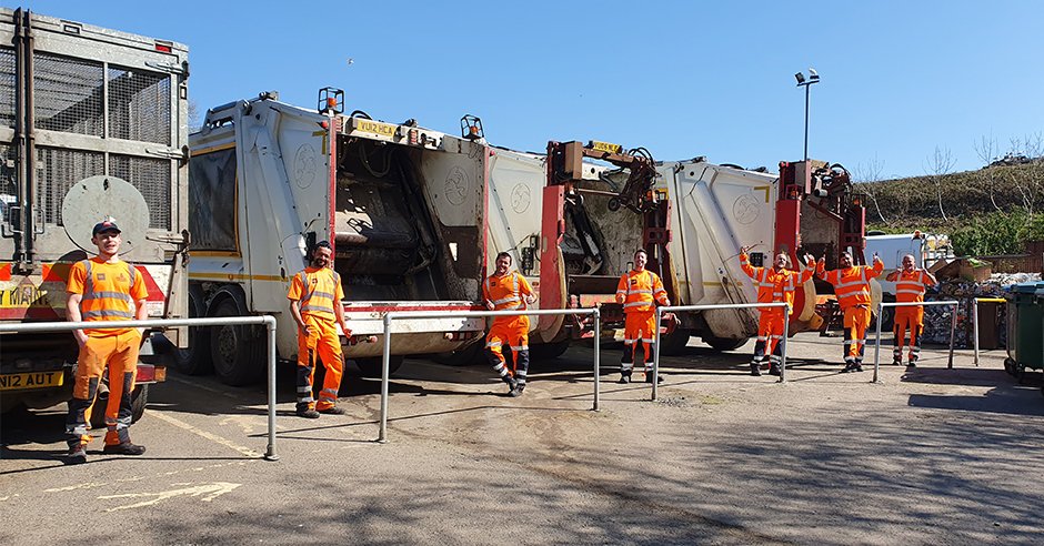 CornwallCouncil's tweet photo. We’d like to say a massive thank you to Cornwall’s waste collection and street cleaning crews who are doing a brilliant job on the frontline, making sure rubbish and recycling is collected.

Please do remember to #RespectOurCrews and #KeepYourDistance as they go about their work. https://t.co/3ePfWeHw8L