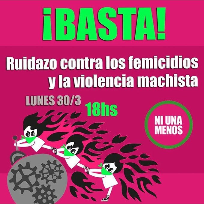 ✊🏻 RUIDAZO 
📌 18hs 
✅ desde sus balcones, terrazas, ventanas 
#BastaDeFemicidios