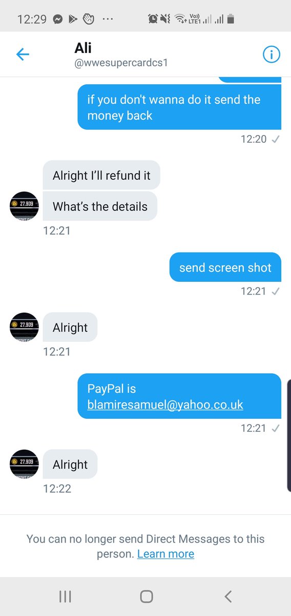 BlamireSamuel's tweet photo. Scammer stay away https://t.co/nlY9wtQ19o