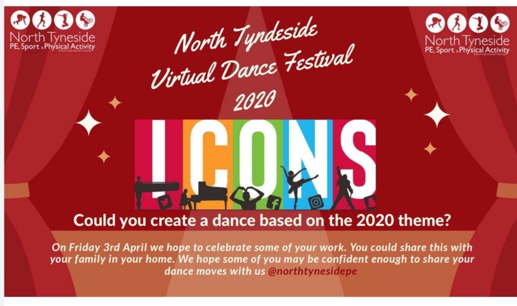 This week we were due to hold the North Tyneside Dance Festival..... How about it #TeamNT? Virtual dance festival? Can you remember any moves? Would you like to try? At home, at school, with friends? Let's Dance! 🕺💃🏾