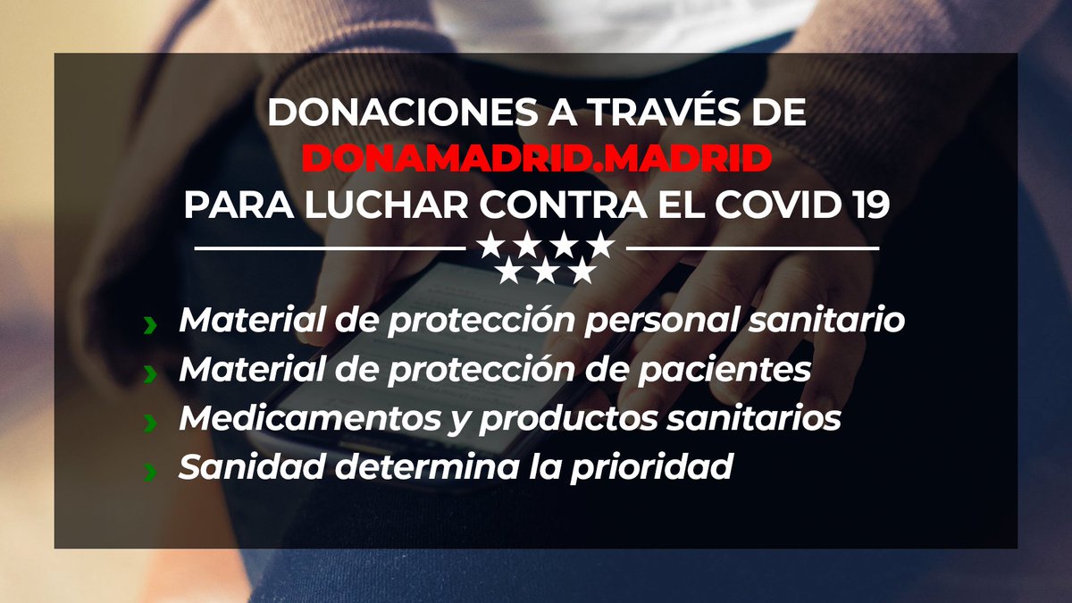 ignacioaguado's tweet photo. ‼️ Desde la @ComunidadMadrid habilitamos la web https://t.co/2K5Xcv9amz para canalizar todas las donaciones en la lucha contra el #COVID19.

Madrid te necesita. ¡Gracias! https://t.co/HpXmvozwGW