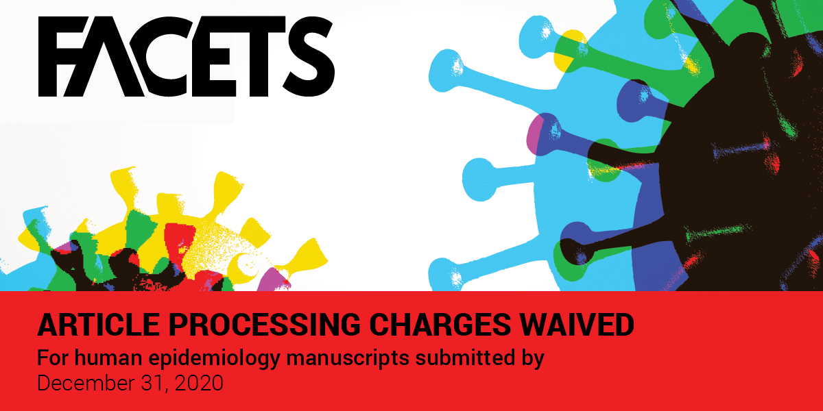 To assist with the dissemination of research during the global response to  #COVID19,  @FACETSJournal is waiving article processing charges for human  #epidemiology manuscripts submitted by December 31, 2020 to the Epidemiology Subject area  http://facetsjournal.com   #OpenAccess