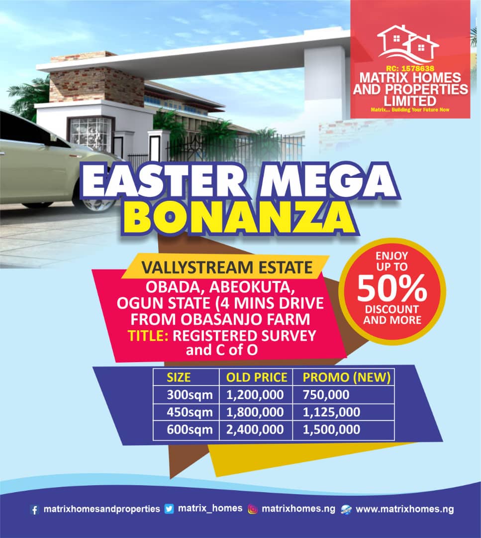 Matrix_homes's tweet photo. While we weather the storm called COVID-19. We have released our promo prices on all our estates.
Our Clients who had been looking forward to our Easter Mega bonanza that was cancelled can now subscribe to any of our Estate.
Stay safe!
#WhenCoronaVirusIsOver #matrixhomes https://t.co/46imHlGWve