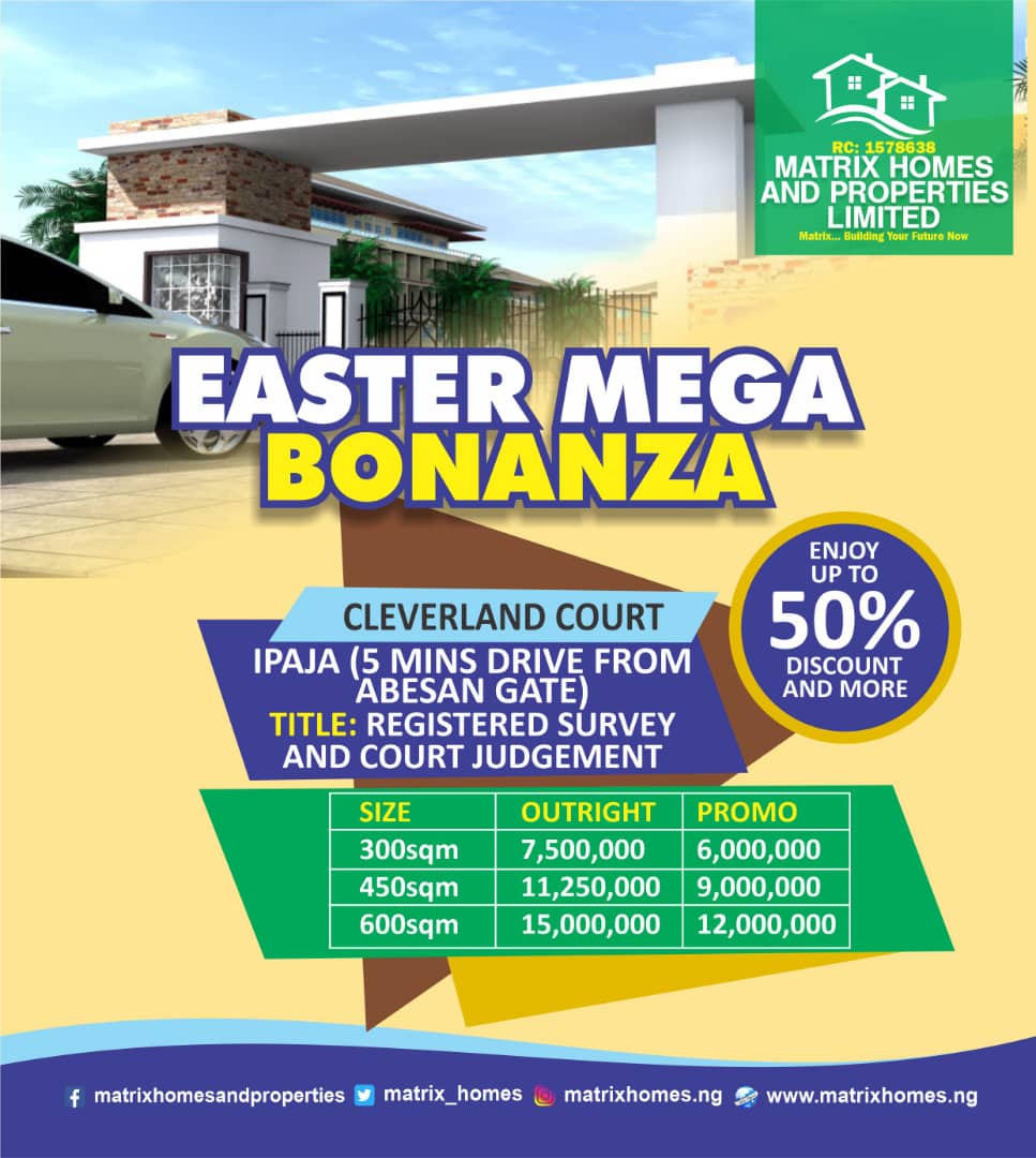 Matrix_homes's tweet photo. While we weather the storm called COVID-19. We have released our promo prices on all our estates.
Our Clients who had been looking forward to our Easter Mega bonanza that was cancelled can now subscribe to any of our Estate.
Stay safe!
#WhenCoronaVirusIsOver #matrixhomes https://t.co/46imHlGWve