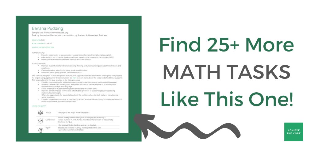 These Math Tasks help bring the Shifts of Focus, Coherence, and Rigor into everyday instruction. You can sort by grade level to find a task that will work for your students: bit.ly/2FQ8h7l  #mathchat  #iteachmath