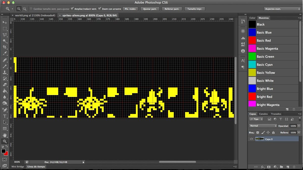 JavierFopiani's tweet photo. Dia:4 Sprites de enemigos #aliens... Aun me falta uno. El tipo serpiente quizás? #LetsGo #churrera #mk1 #QuedateEnCasa #gamedevs #spectrum #zxspectrum #48k #8bit @mojon_twins @RetromaniacMag #speccy #QuedateEnTuCasa https://t.co/62MKZX7ESX