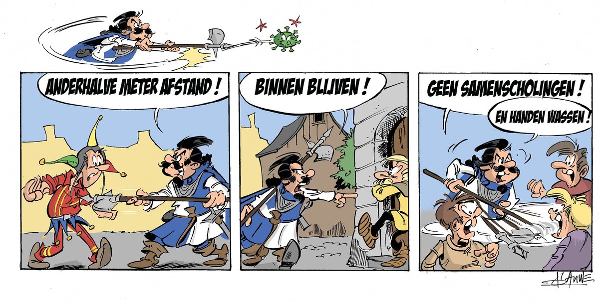 <a href="/RidderDolf/">RidderDolf</a> is dé held uit #Kampen. 
Hij heeft samen met tekenaar Dirk van der Auwera (d'Auwe) deze fantastische #corona strip gemaakt!