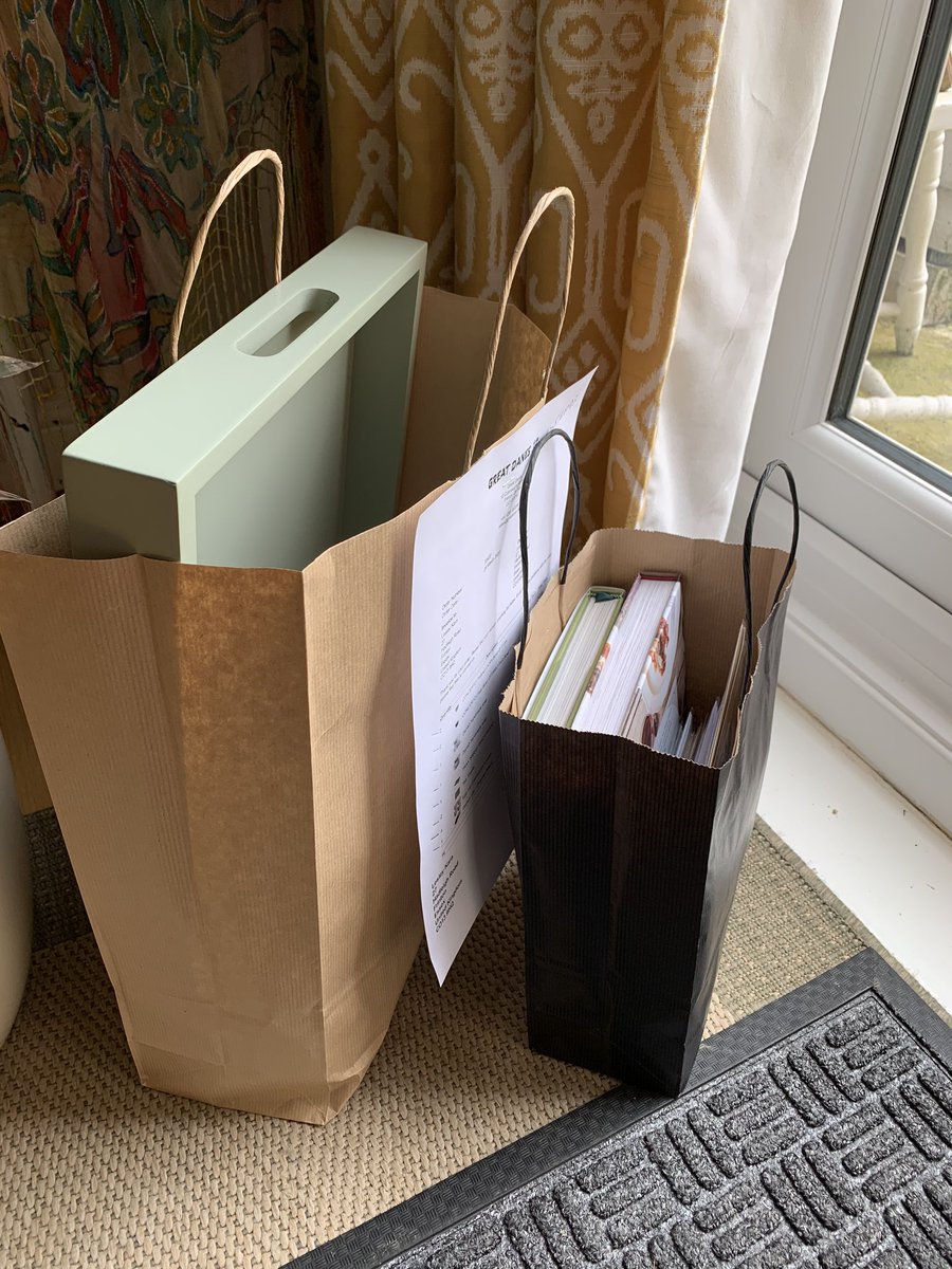 LesleyKara's tweet photo. Books and assorted greetings cards from @caxtonbooks and a bag of goodies from @gr8danesuk, ordered online and delivered with a smile and a wave. Bags in quarantine till tomorrow. Can’t wait to get my mitts on them! #supportyourlocalshopsifyoucan https://t.co/trWJe4UvF4