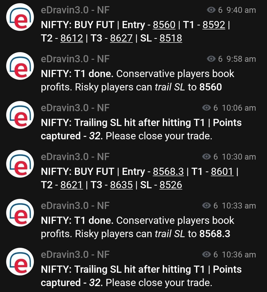 eDravin_'s tweet photo. Free Trial day was met with an extremely volatile day but #IWAT faired well. 
9 Trades in #NIFTY 
6 Profitable Trades 
3 Hit SL (2 reversed from just a slight margin from T1) 

https://t.co/P2HwJ184uz - To subscribe  
https://t.co/Hc0LaDkWSn - For any queries 
@RakshitEI305 https://t.co/nYRQFmkvi0