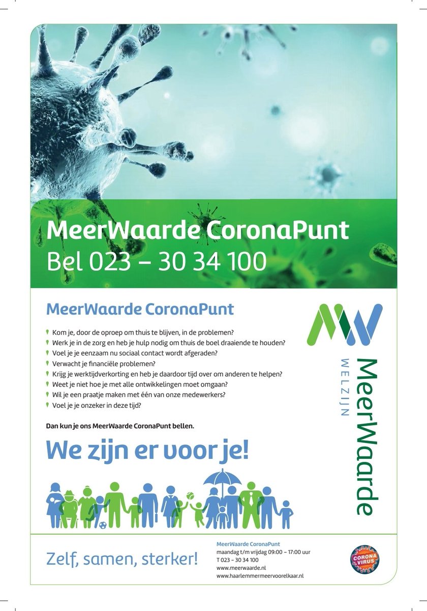 MeerWaarde CoronaPunt!
⬇️ info
🙏 maak er gebruik van
❤ we zijn er voor je!