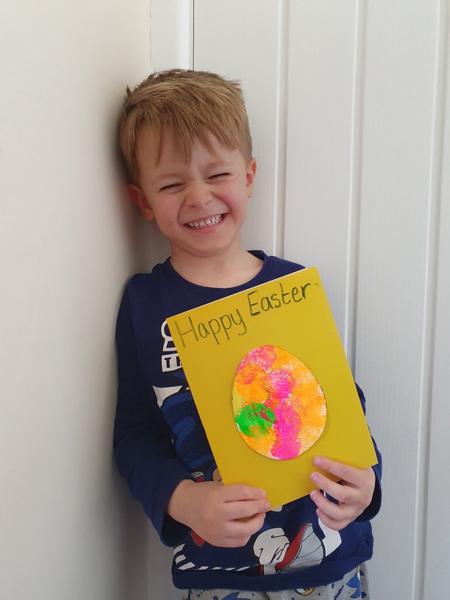 leanne_norris's tweet photo. Hugo had lots of fun making his easter card today with pom poms and paint @BryncethinPS2 https://t.co/6JdbyrgIBC