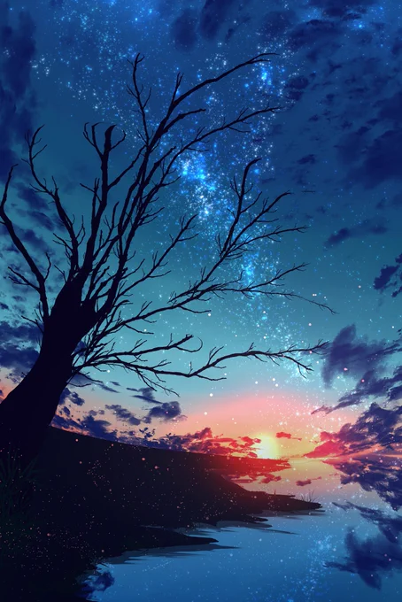 1いいねで1枚開花する夜桜 