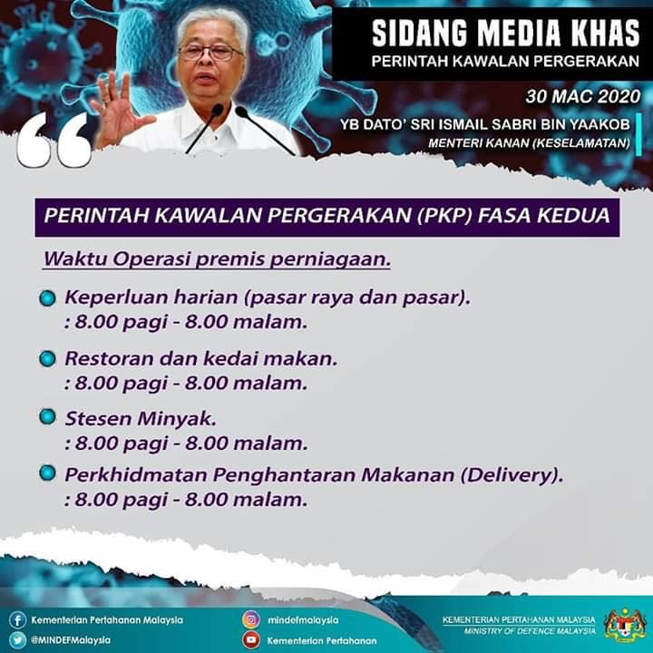 BernamaTV's tweet photo. Perintah Kawalan Pergerakan (PKP) Fasa Kedua @IsmailSabri60 @MINDEFMalaysia https://t.co/Zo6kHE74Wj