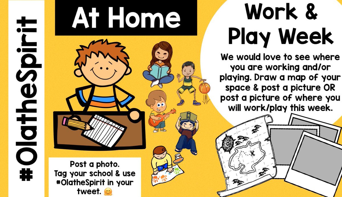 WLWolfpack's tweet photo. Continuous Learning starts TODAY! What does your new at home work and/or play space look like? Tweet out your photos to #OlatheSpirit &amp; tag your school. https://t.co/pLgZvBZgF4