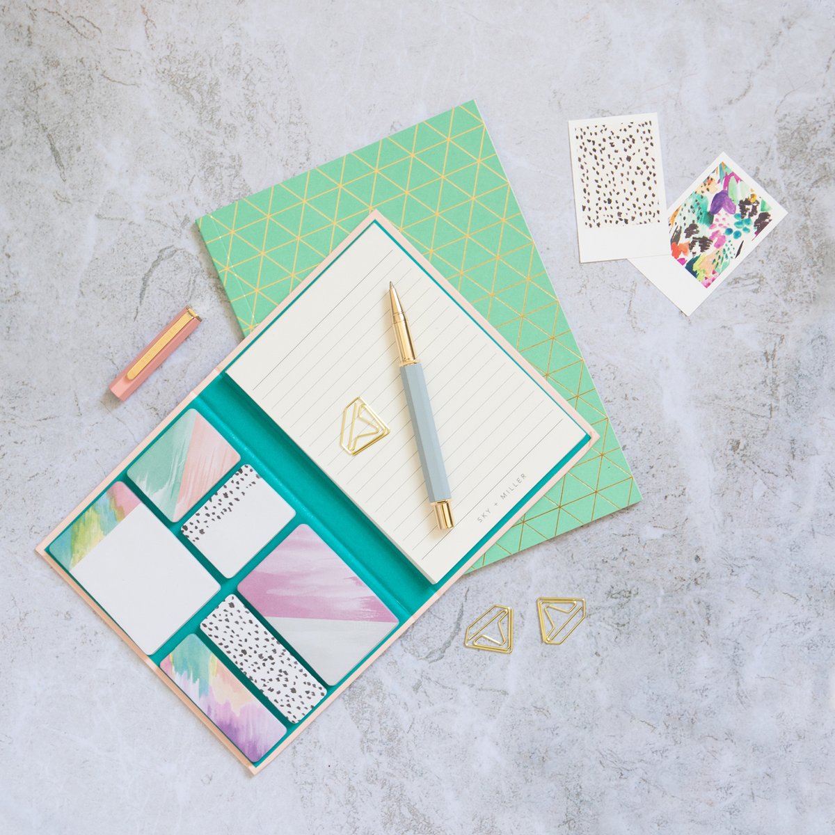 Our Sky + Miller pocket-sized sticky notes books make the perfect gift, they are ideal for any stationery lover on the go 💌⁠
.⠀⁠
.⠀⁠
.⠀⁠
.⠀⁠
.⠀⁠
#porticodesigns #stationeryfinds #stationerygoals #stationery #deskgoals #sky #miller #spots #geo #pattern #pens #notes
