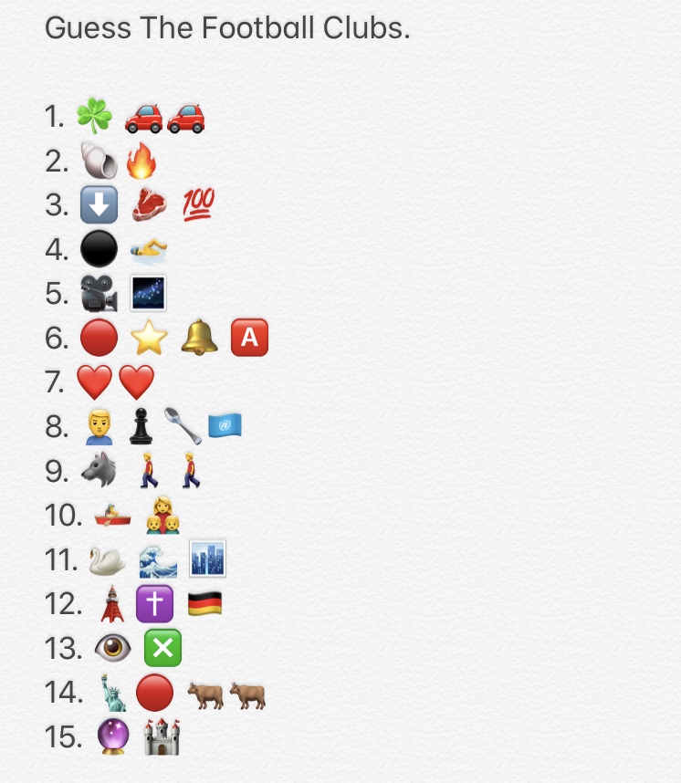 Hi Guys! We have a quiz for you to complete today, based all around football teams. How many can you get? Comment any answers below. Answers will be revealed tomorrow. Good luck! 
#quiz #streetsports #football