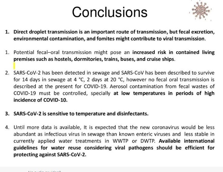 William Addison-Atkinson (@will_doublea) on Twitter photo Conclusions following Prof. Rosina Girones (Research Group Leader at the University of Barcelona) talk from webinar: COVID-19: Significance and impact of the pandemic for the water sector. Thanks you <a href="/KWR_Water/">KWR Water Research Institute</a> very interesting talk
#Covid_19 #water Conclusions following Prof. Rosina Girones (Research Group Leader at the University of Barcelona) talk from webinar: COVID-19: Significance and impact of the pandemic for the water sector. Thanks you <a href="/KWR_Water/">KWR Water Research Institute</a> very interesting talk
#Covid_19 #water