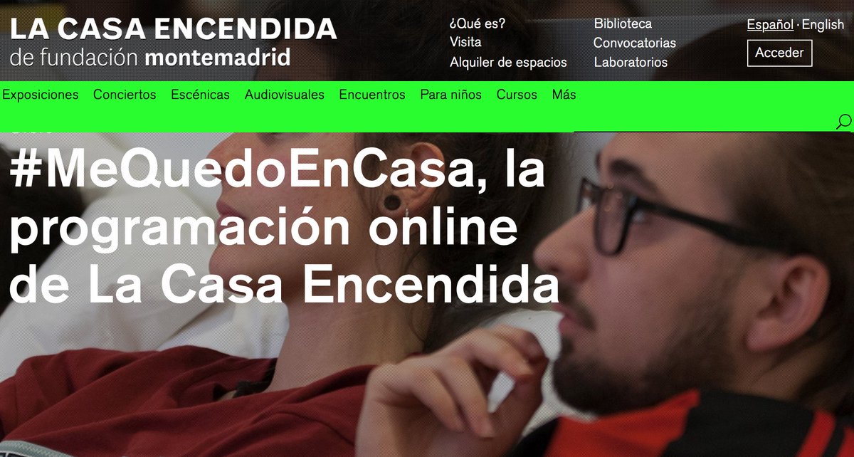 apalaciosrubio's tweet photo. Planes para el finde desde casa.

@mataderomadrid y @LaCasaEncendida, dos de mis espacios culturales favoritos de #Madrid, han llevado su programación a las plataformas online.

Os dejo los enlaces:
https://t.co/DjNfGZo4DW
https://t.co/d9aTNeoEd8 https://t.co/Cx2tuxSeVs