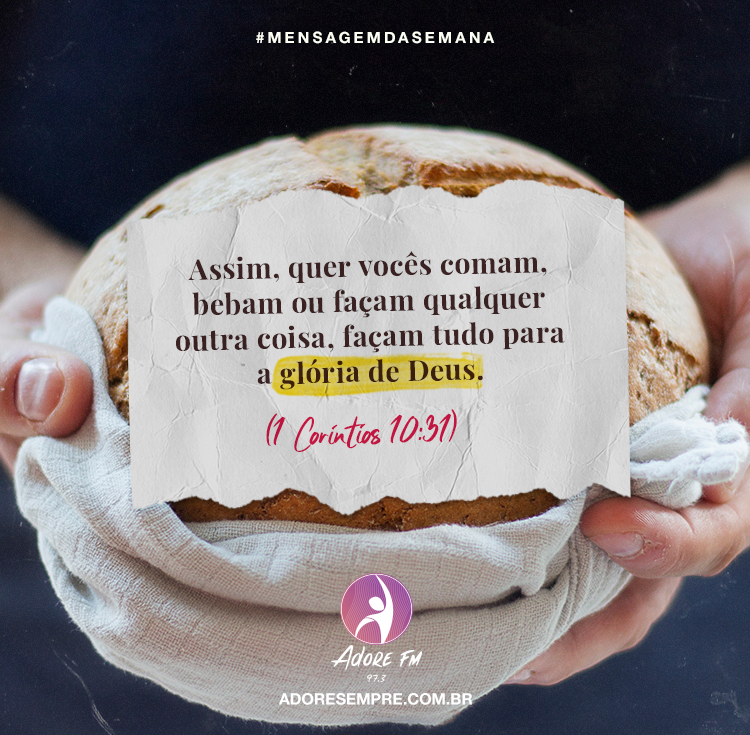 Fazer um bom trabalho é uma forma de louvar a Deus. Decida fazer seu melhor hoje, para dar glória ao Senhor.