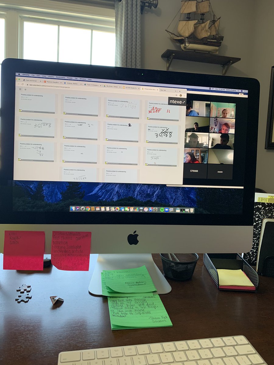 Pear 🍐 Deck and Zoom allow us to check in and practice our math just like in the normal classroom!! 💜