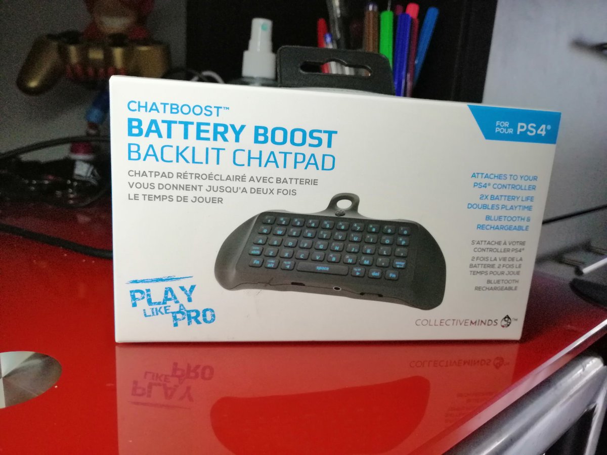 fr3zqu1nho's tweet photo. Loving this product! Very easy to pair and type with, also I love the blue lighting when it's dark.
Thank you so much @CMGamingCo!
#PS4Chatboost #Chatboost #PS4Keyboard #PS4Accessories https://t.co/DRE1tlRfDL