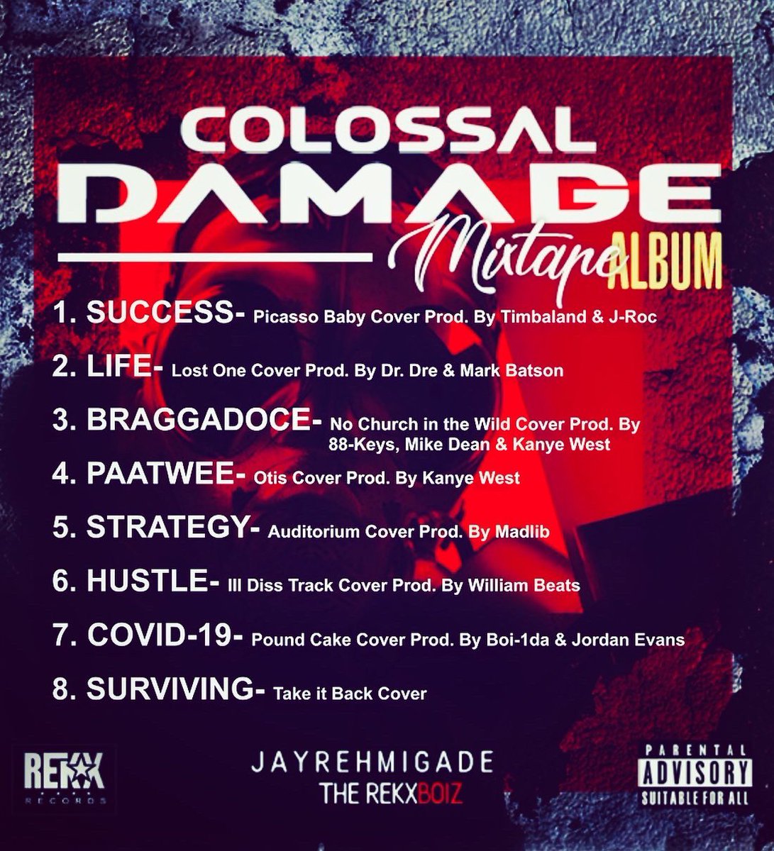 rekxboiz's tweet photo. #COLOSSALDAMAGE MIXTAPE ALBUM TRACKLIST —————————1ST APRIL https://t.co/8UVebzlMCy