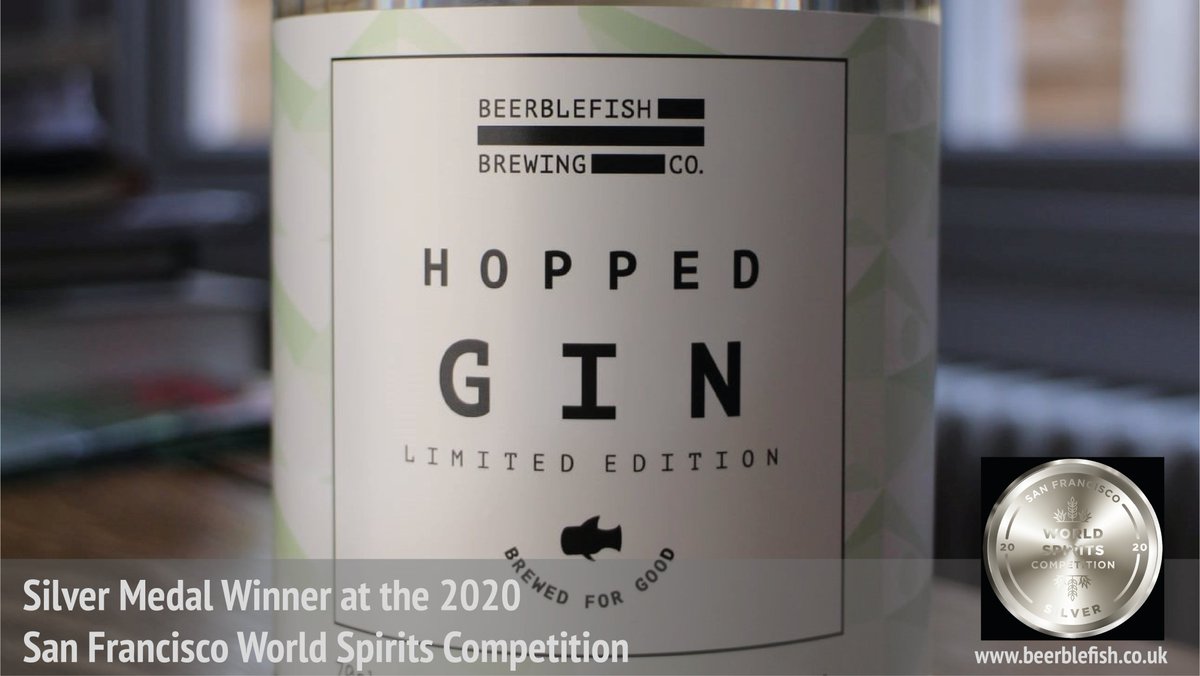 beerblefish's tweet photo. A shiny thing amid the gloom: we're ecstatic that our Hopped Gin has won a Silver Medal at the San Francisco World Spirits Competition 2020! @SFWSpiritsComp #gin #craftgin #craftnotcrap #brewedforgood #SilverLining #Edmonton #drinklocal #shoplocal #supportlocalBusiness https://t.co/1Oob38ozRy