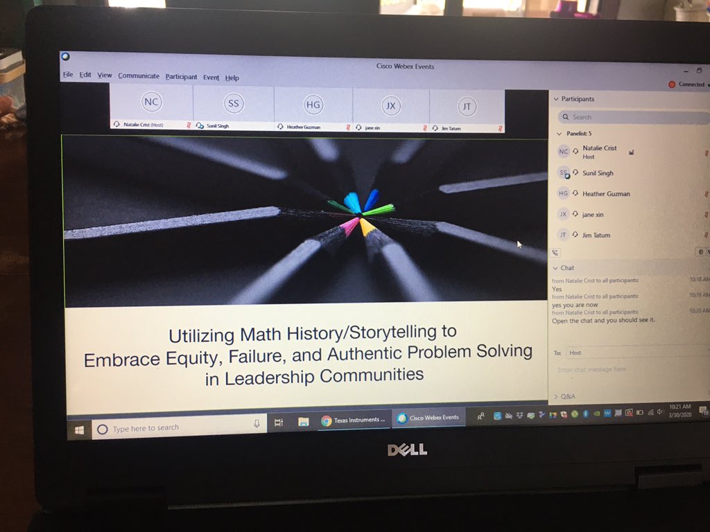 JHS_IC's tweet photo. Find the silver lining. Amongst all this educational upheaval, @MathEdLeaders offered FREE access to their national conference through online learning.  Great learning happening today! https://t.co/6dYqPLr9lZ